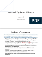 Lecture - 1 - Thermal Equipment Design - Introduction