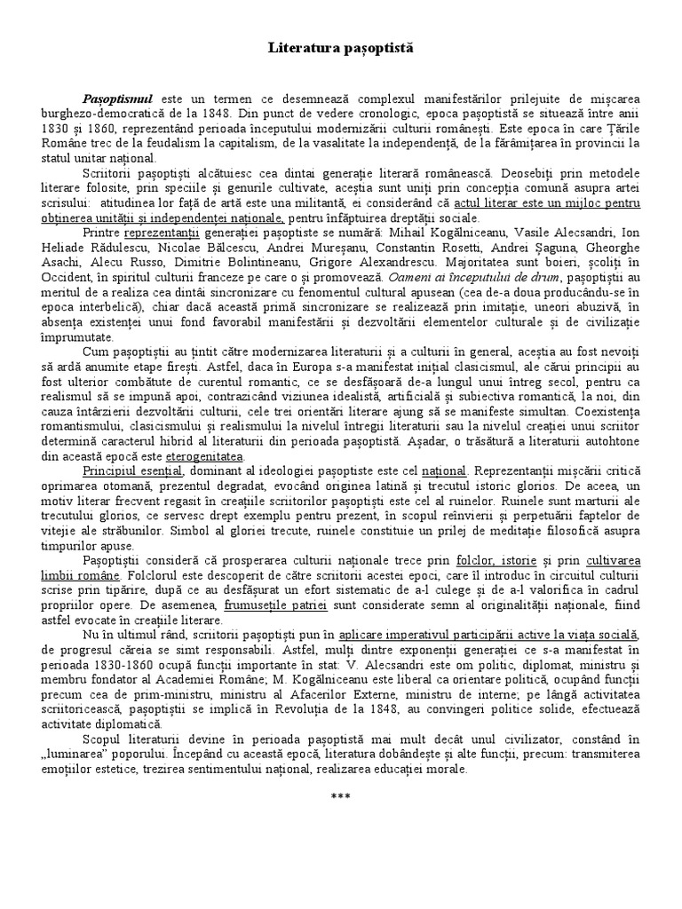 Umbra Lui Mircea La Cozia Comentariu Pasoptismul, Dacia Literara, Umbra Lui Mircea. La Cozia | PDF