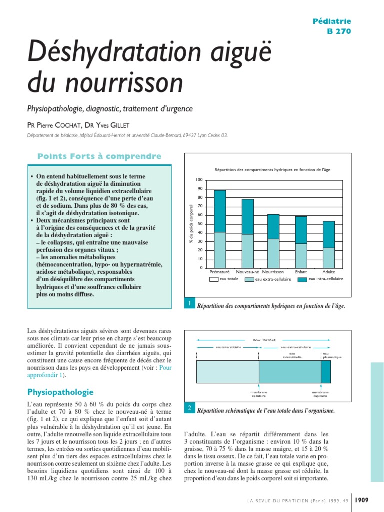Deshydratation Aigue Du Nourrisson Pdf Deshydratation Medecine Diarrhee