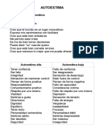 AUTOESTIMA Lista Inicial de Autoestima PDF