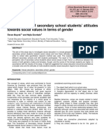 The Evaluation of Secondary School Students' Attitudes Towards Social Values in Terms of Gender