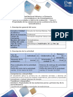 Guía de Actividades y Rúbrica de Evaluación - Tarea 2 - Cálculo de Propiedades de Las Sustancias Puras y La Primera Ley de La Termodinámica