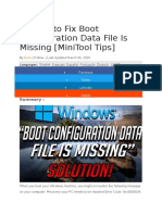 4 Ways To Fix Boot Configuration Data File Is Missing