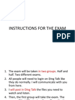 INSTRUCTIONS FOR THE EXAM