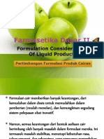 Formulation Considerations of Liquid Products