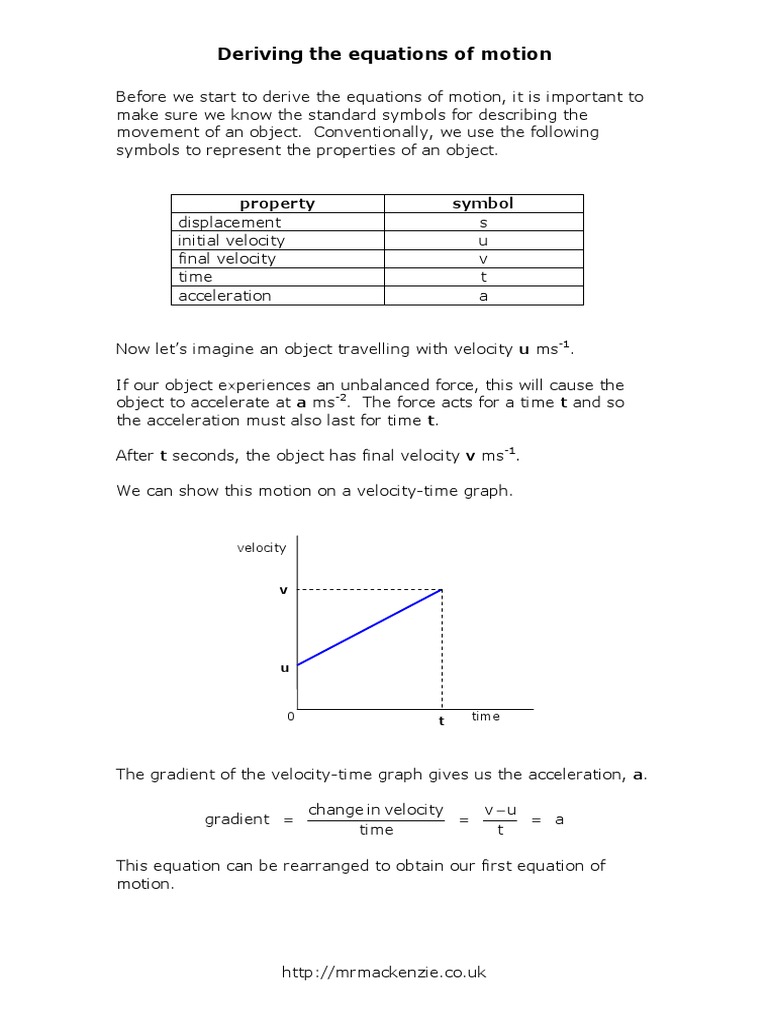 Deriving The Equations of Motion: Property Symbol | PDF