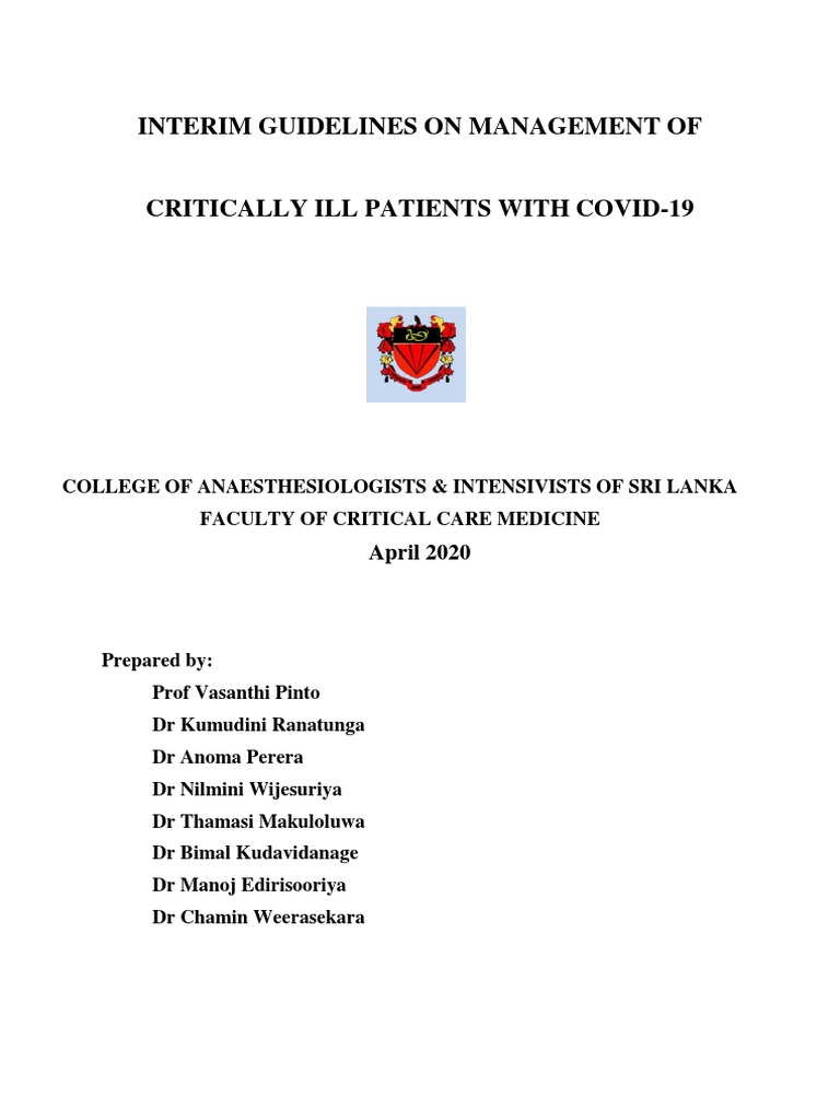 Guidelines On Management of Covid-19 Icu Patient | PDF | Intensive Care ...