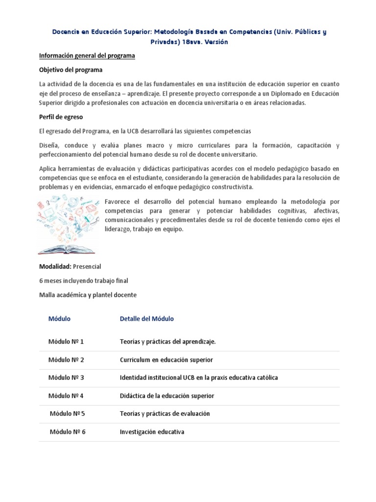 Diplomado en Docencia Universitaria 2023 | PDF | Plan de estudios ...