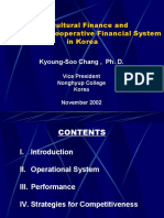 Agricultural Finance and Agricultural Cooperative Financial System in Korea