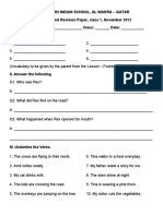 DPS Modern Indian School test revision paper