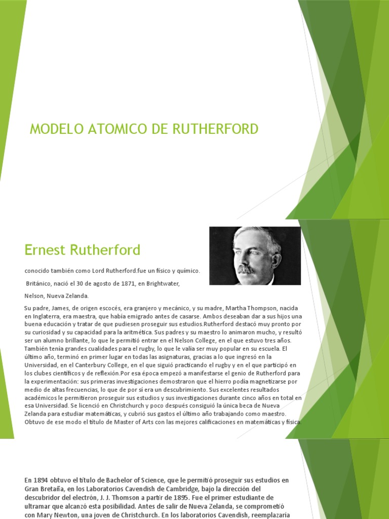 Modelo Atomico de Rutherford | PDF | Núcleo atómico | Átomos