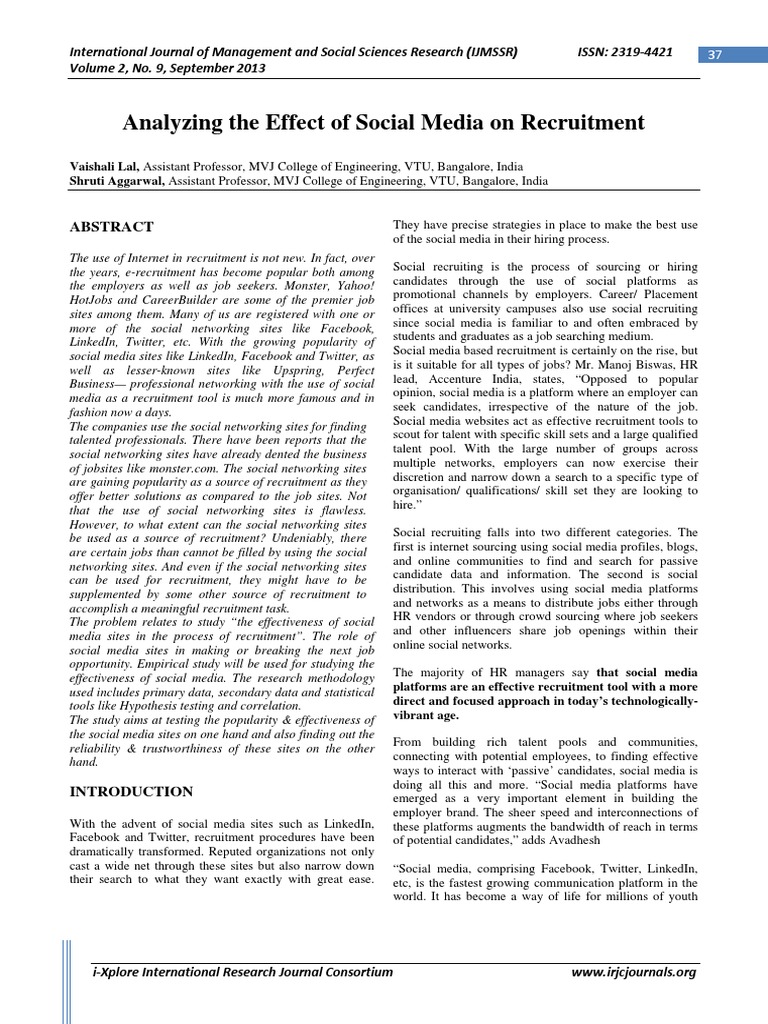 Analyzing The Effect of Social Media On PDF | PDF | Social Media ...