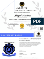 Abigael Mendoza: Certificate of Unit Completion