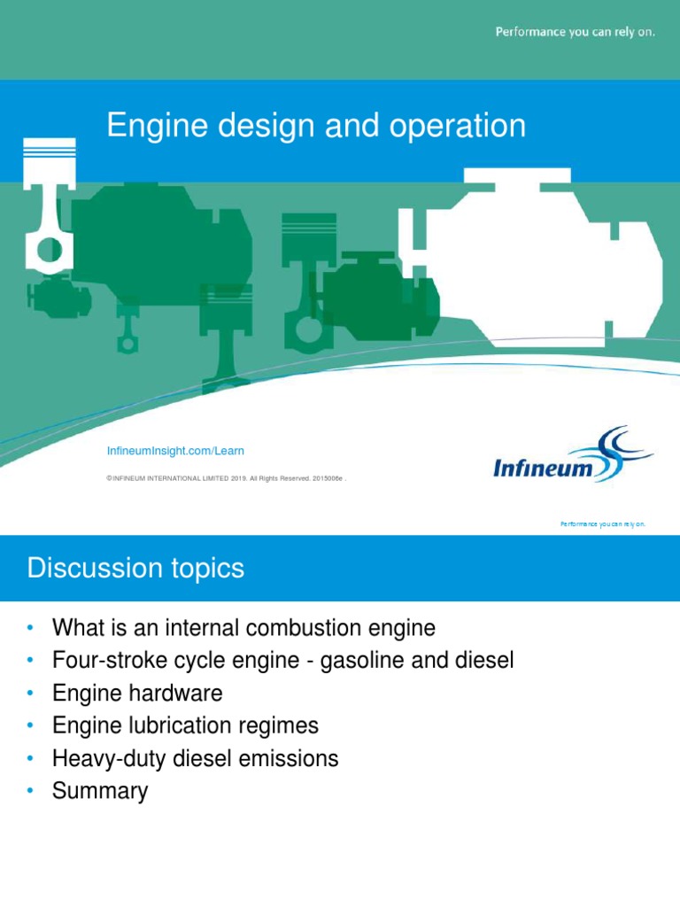 Engine Design and Operation: © INFINEUM INTERNATIONAL LIMITED 2019. All ...