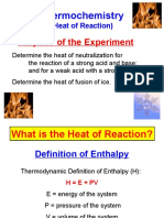 Thermochemistry: Purpose of The Experiment