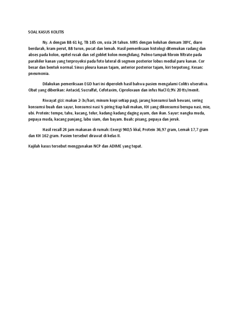 Soal Kasus Kolitis PDF