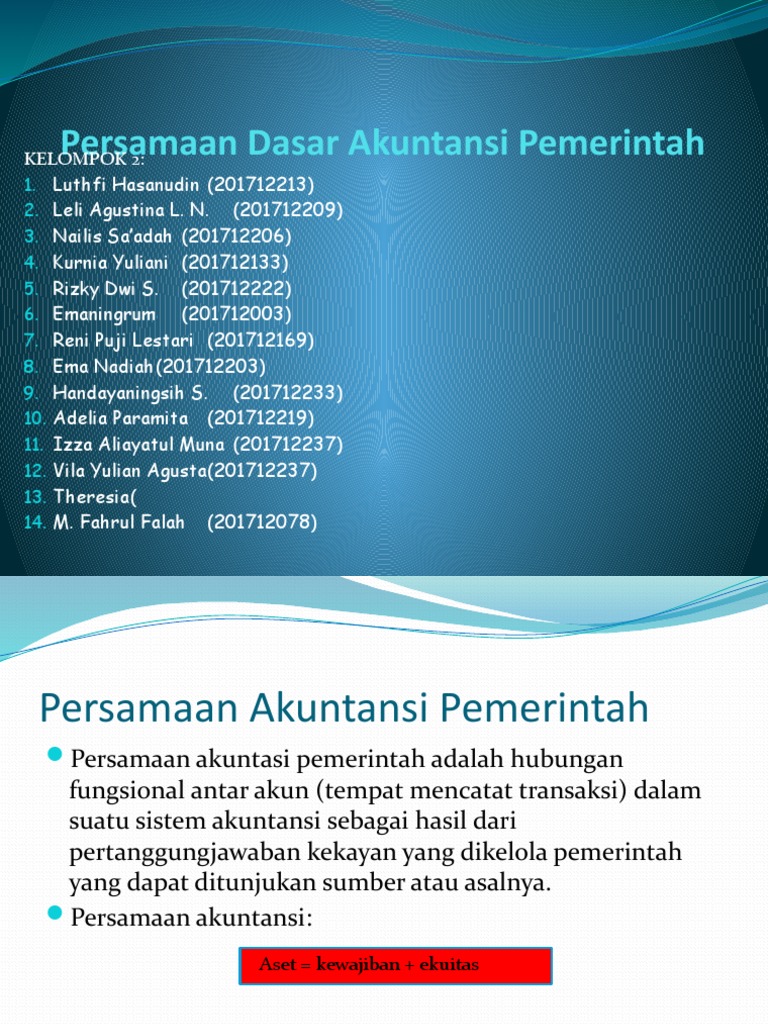 Persamaan Dasar Akuntansi Pemerintah