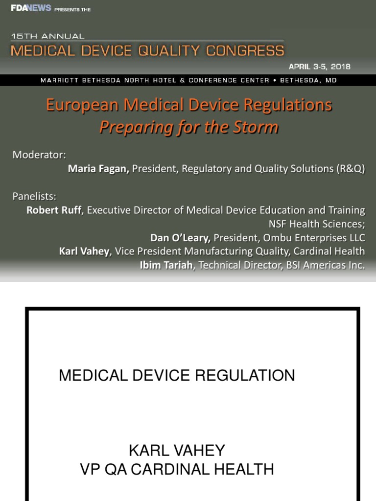 Fagan Panel European Medical Device Regulations PDF Risk