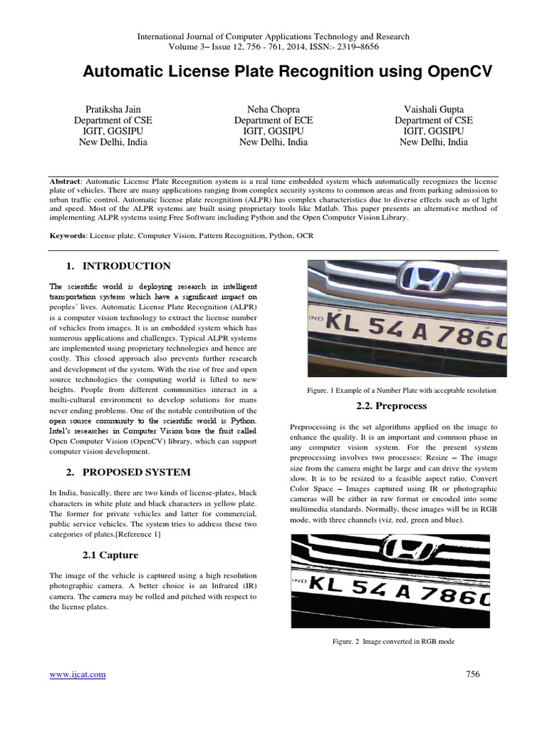 OpenCV-Based License Plate Recognition | PDF | Optical Character ...