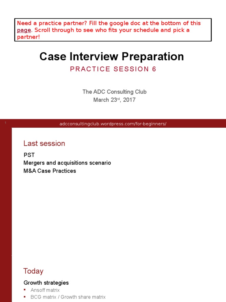 Case Interview Preparation | PDF | Value Chain | Marketing