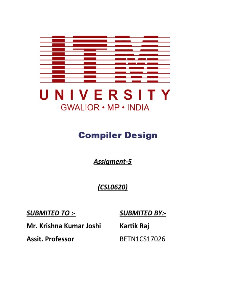 Compiler Design: Assigment-5 | PDF