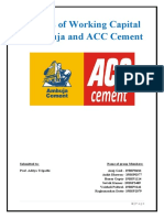 Analysis of Working Capital of Ambuja and ACC Cement Final Report