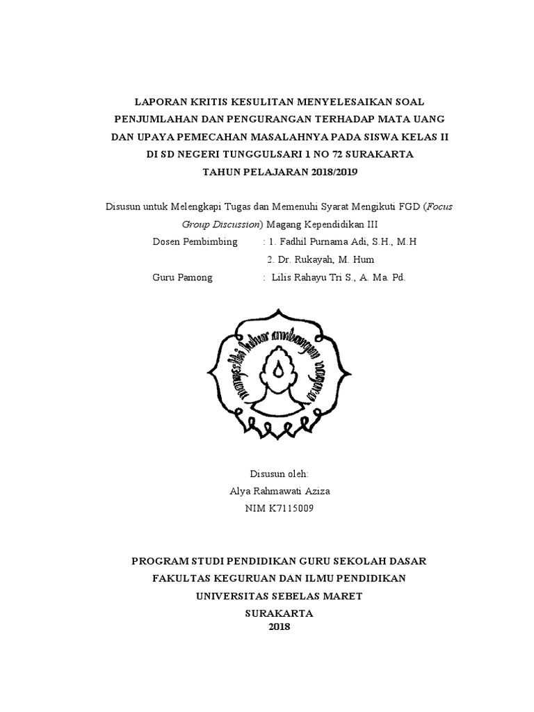 Laporan Kritis Sdn Tunggulsari I