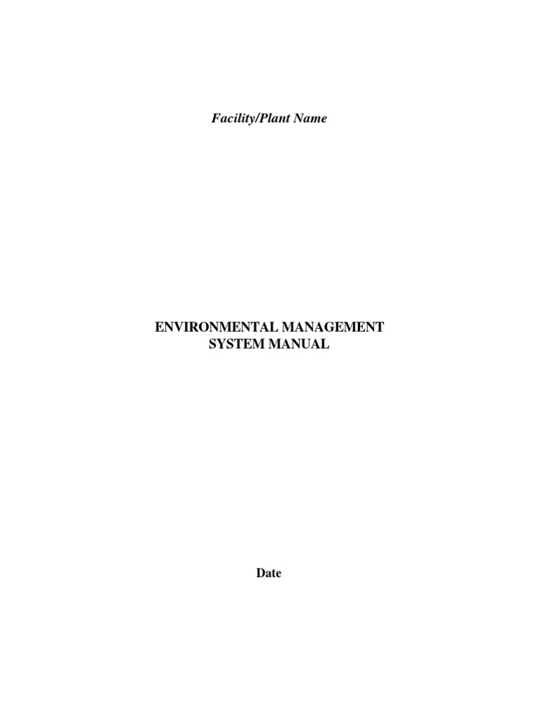 Environmental Management System Manual PDF Environmental Resource