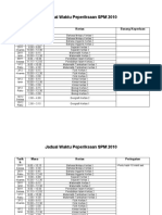 Jadual Waktu Peperiksaan SPM 2010