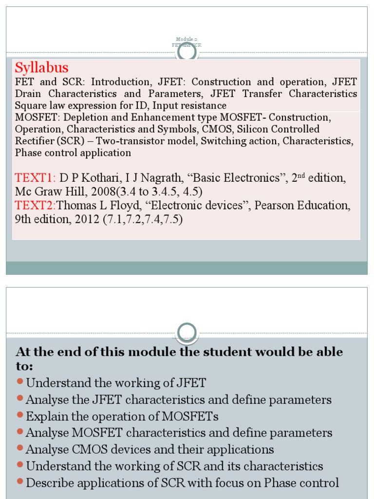 Basic Ele Module-2 | Download Free PDF | Field Effect Transistor ...