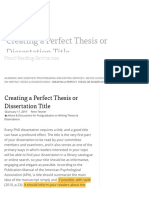 Creating A Perfect Dissertation or Thesis Title - Academic Writing Help