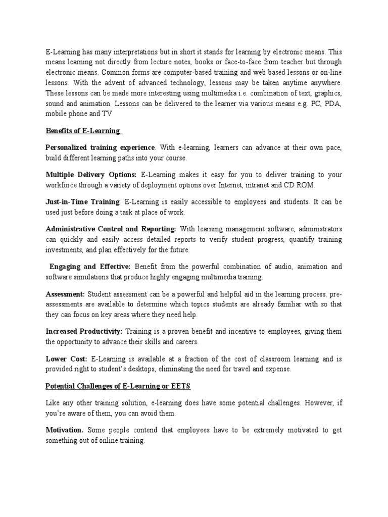 Eets RS.1 Q.1 PDF Educational Technology Learning