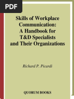 Skills of Workplace Communication - A Handbook For T&D Specialists and Their Organizations (2001)