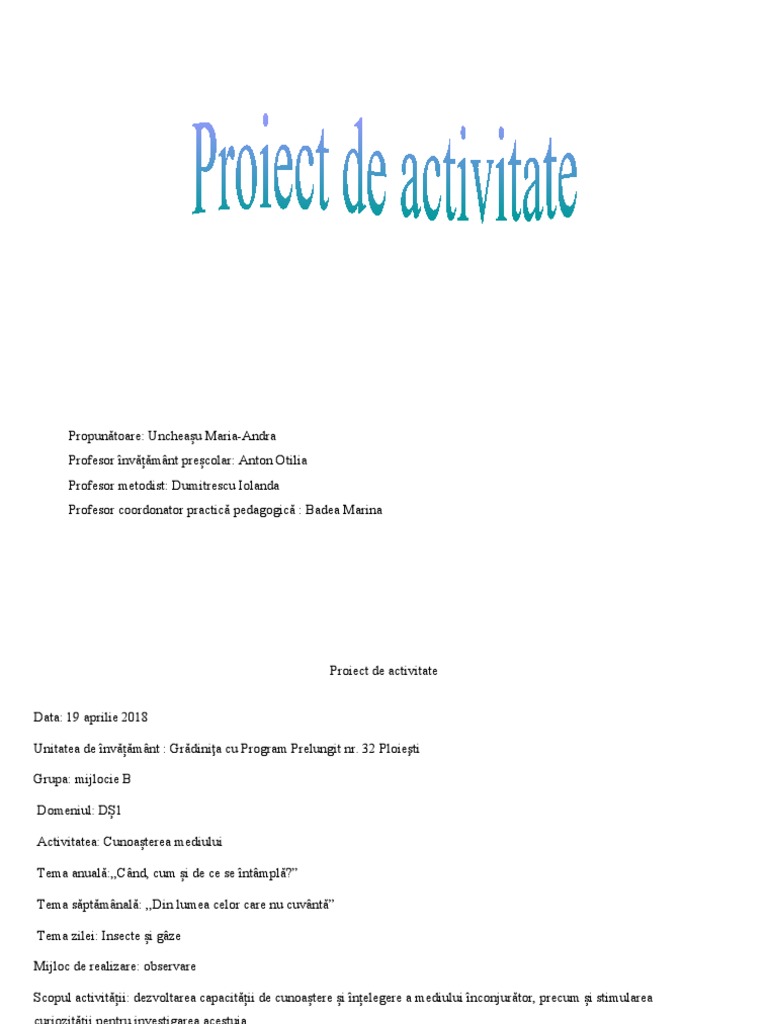 Proiect Insecte | PDF