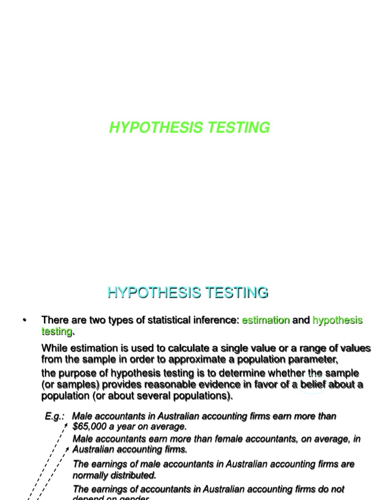 Lecture7 Hypothesistest PDF | PDF | Statistical Hypothesis Testing ...