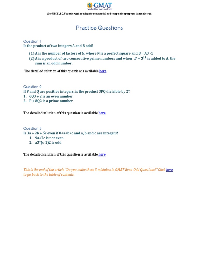 Practice Questions To Ace GMAT Verbal | PDF | Teaching Methods & Materials