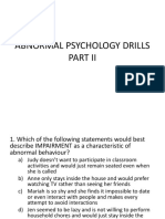 ABNORMAL PSYCHOLOGY DRILLS PART II