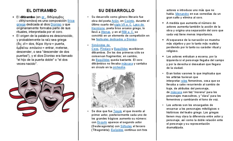 Significado y origen del ditirambo | PDF | Teatro griego antiguo ...