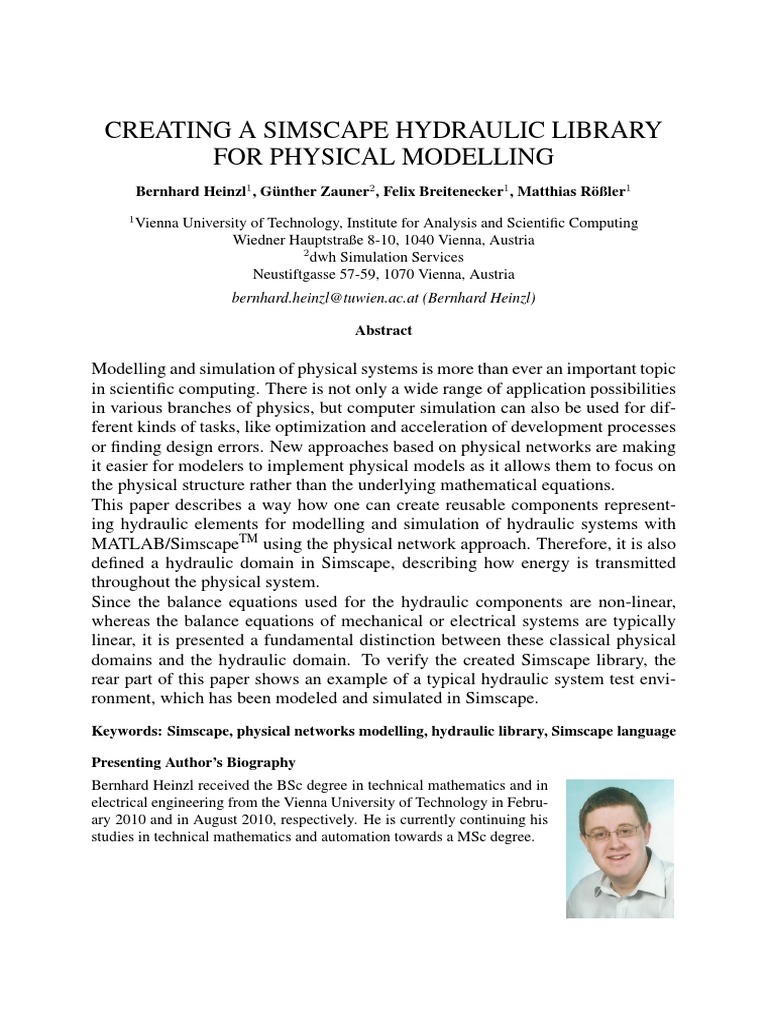 Developing a Reusable Simscape Hydraulic Component Library for Physical Modeling of Hydraulic