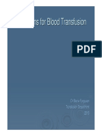Indications For Blood Transfusion and Audit of GP Transfusion Practice