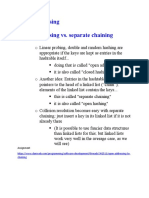 Open Addressing Open Addressing vs. Separate Chaining: Assignment