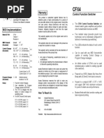 Power Requirements Warranty: Control Function Switcher