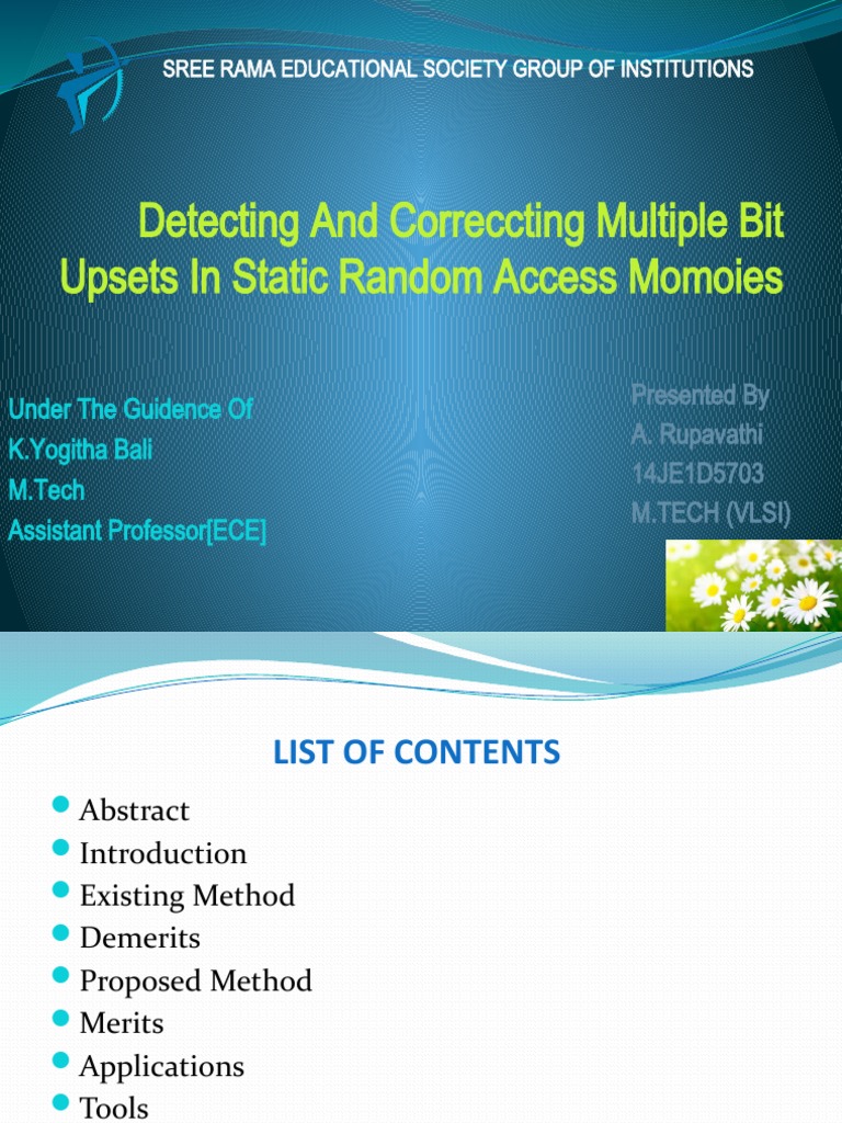 Error Detection for Memory Reliability | PDF | Error Detection And ...