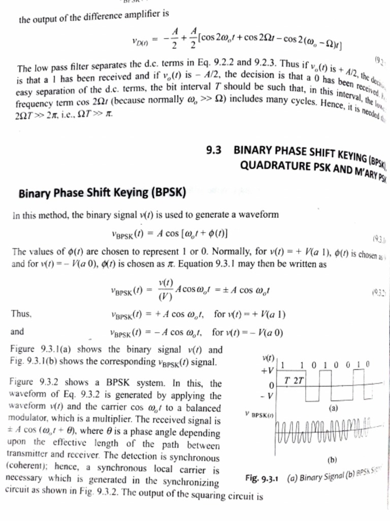 Binary Phase Shift Keying (BPSK) | PDF | Media Technology | Data ...