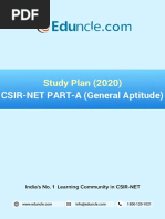 Study Plan (2020) : CSIR-NET PART-A (General Aptitude)