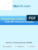 CSIR-NET Physical Sciences: Detailed Paper Analysis - Dec. 2019