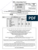 Creda School Gates Call Sheet