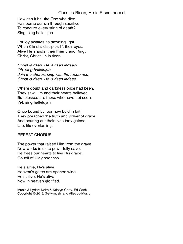 Christ Is Risen, He Is Risen Indeed PDF
