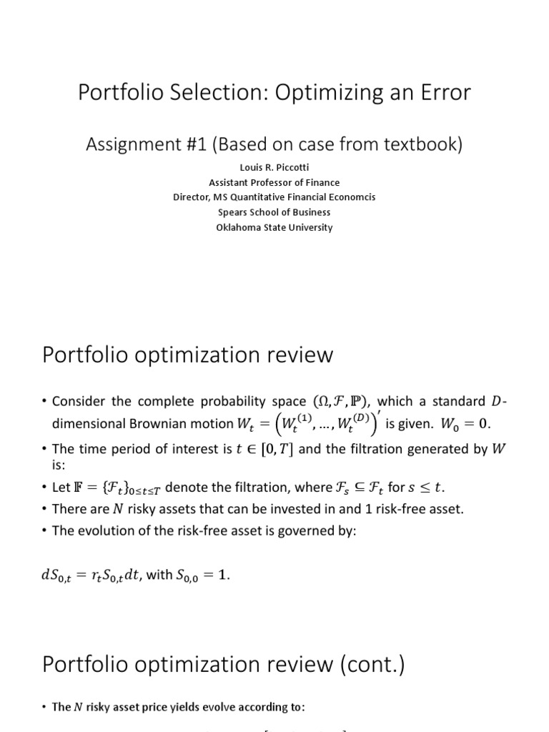 Portfolio Optimization Errors | PDF | Modern Portfolio Theory ...