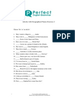 Articles With Geographical Names Exercise 2 PDF